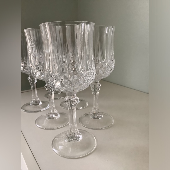 EUC x10 vintage lead crystal wine glasses - Picture 4 of 15